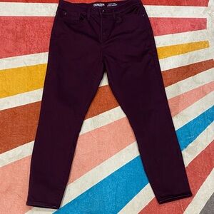 Levi's Deep Purple High-Rise Ankle Skinny Jeans Burgundy